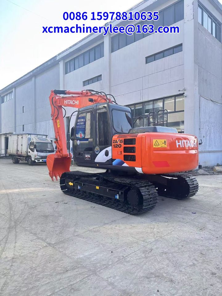 2024 Hitachi Zaxis 120 crawler excavator, rear three-quarter view 2024 Hitachi Zaxis 120 crawler excavator, rear three-quarter view