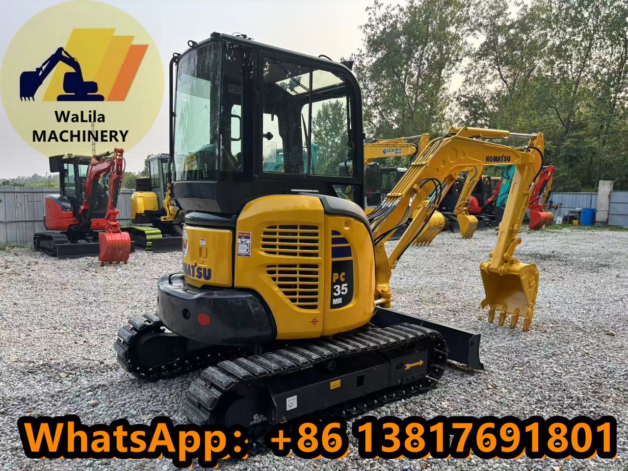 2024 Komatsu PC35MR-3 mini excavator, rear three-quarter view