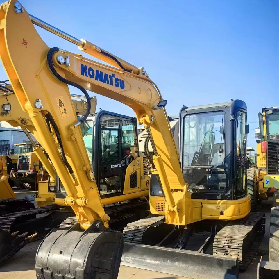 2020 Komatsu PC55MR mini excavator, front three-quarter view
