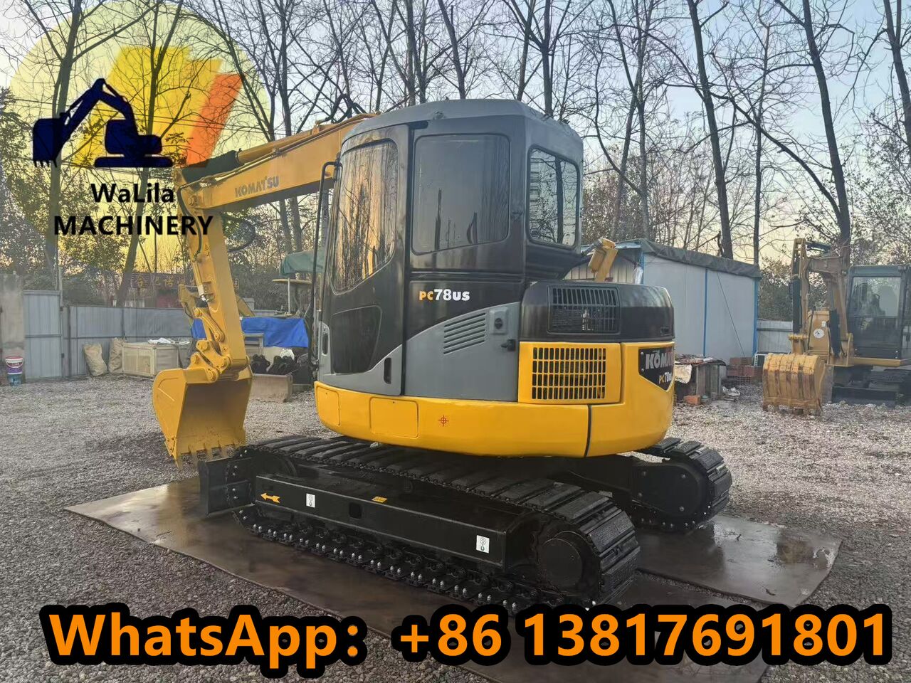 2024 Komatsu PC78US mini excavator, rear three-quarter view