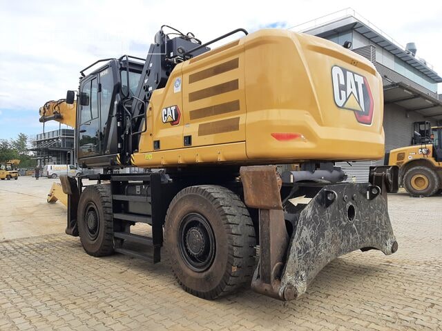 2022 Caterpillar MH3040-07A material handler, rear three-quarter view