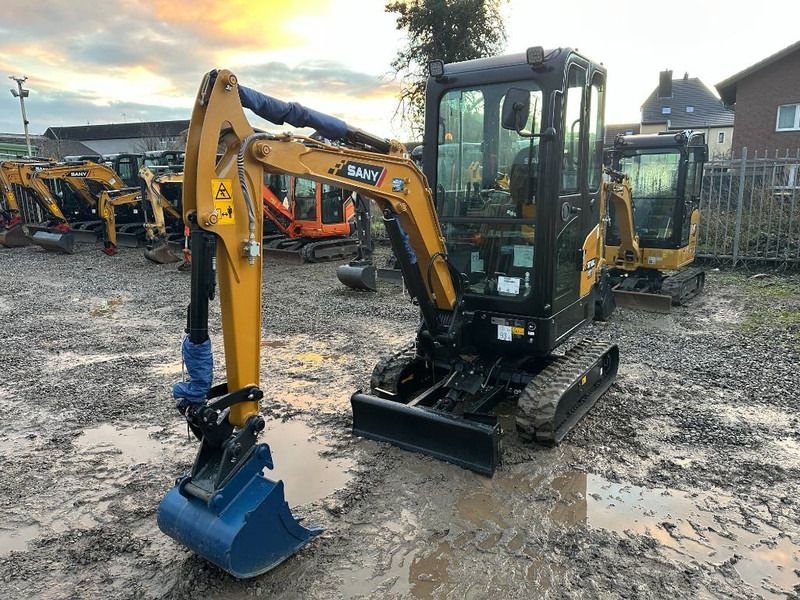 2024 Sany SY18C mini excavator, front three-quarter view