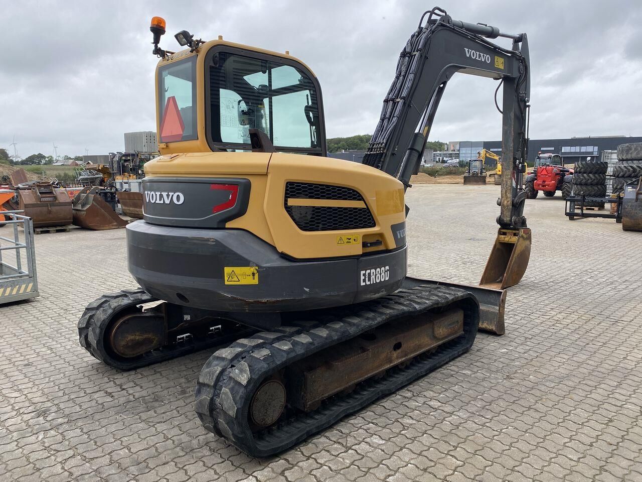2015 Volvo ECR88D mini excavator, rear three-quarter view