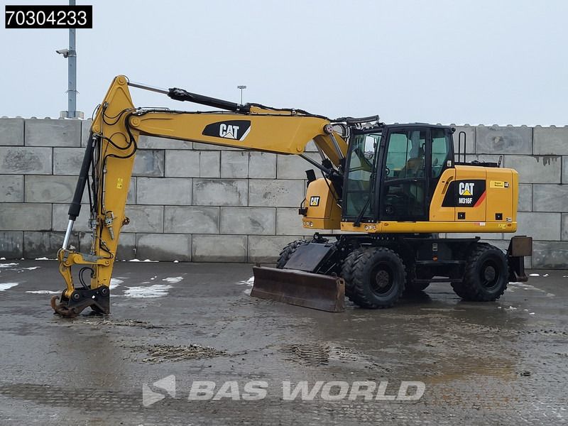 2016 Caterpillar M316F wheel excavator, side profile view