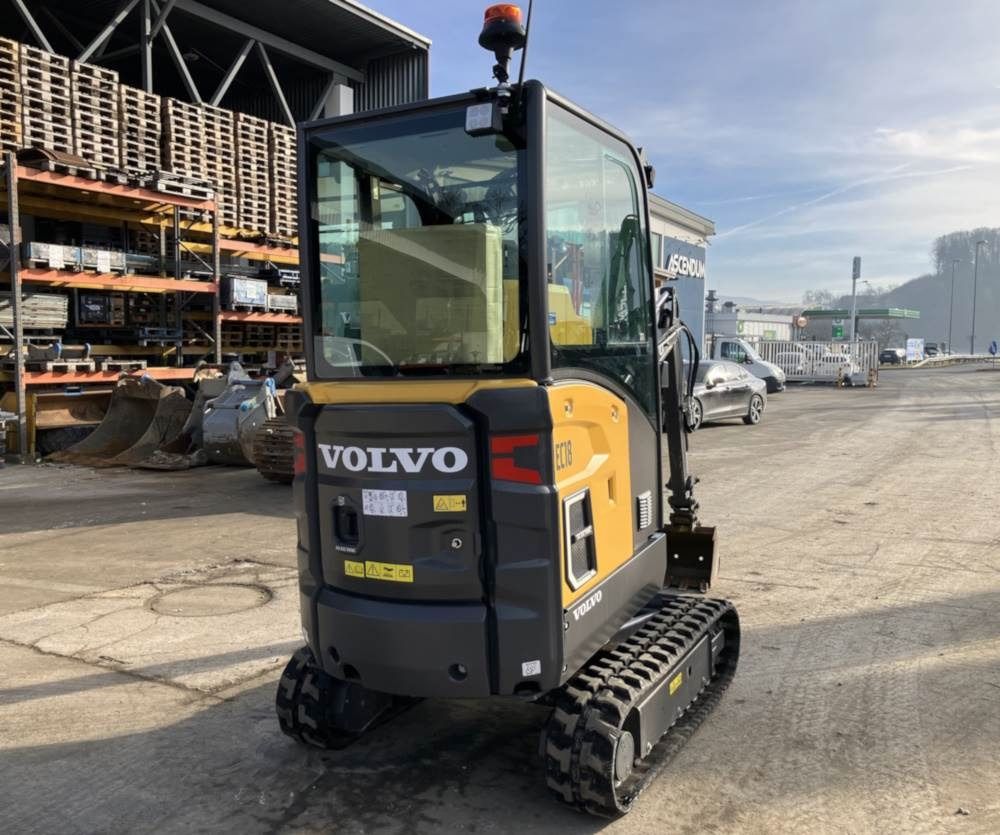 2022 Volvo EC18 mini excavator, rear view 2022 Volvo EC18 mini excavator, rear view