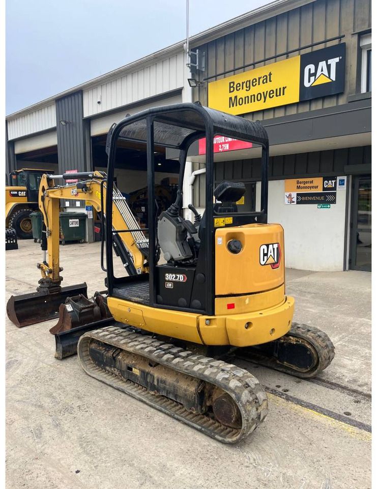 2021 Caterpillar 302.7DCR crawler excavator, rear three-quarter view