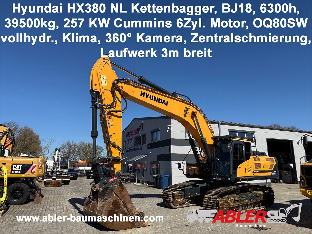 2018 Hyundai HX380 NL crawler excavator, side view 2018 Hyundai HX380 NL crawler excavator, side view
