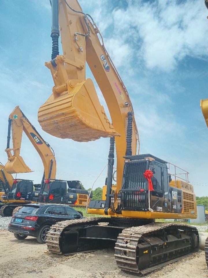 2024 Caterpillar 349 crawler excavator, front three-quarter view