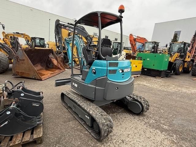 2021 Messersi M38-U mini excavator, rear three-quarter view