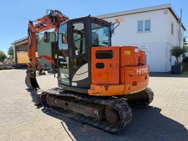 2017 Hitachi ZX85USB-5A mini excavator, rear three-quarter view