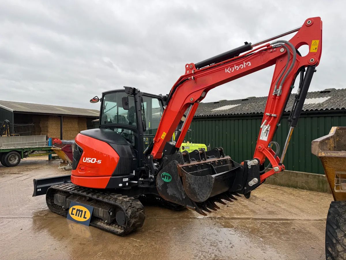 2025 Kubota U50-5 mini excavator, side profile view 2025 Kubota U50-5 mini excavator, side profile view