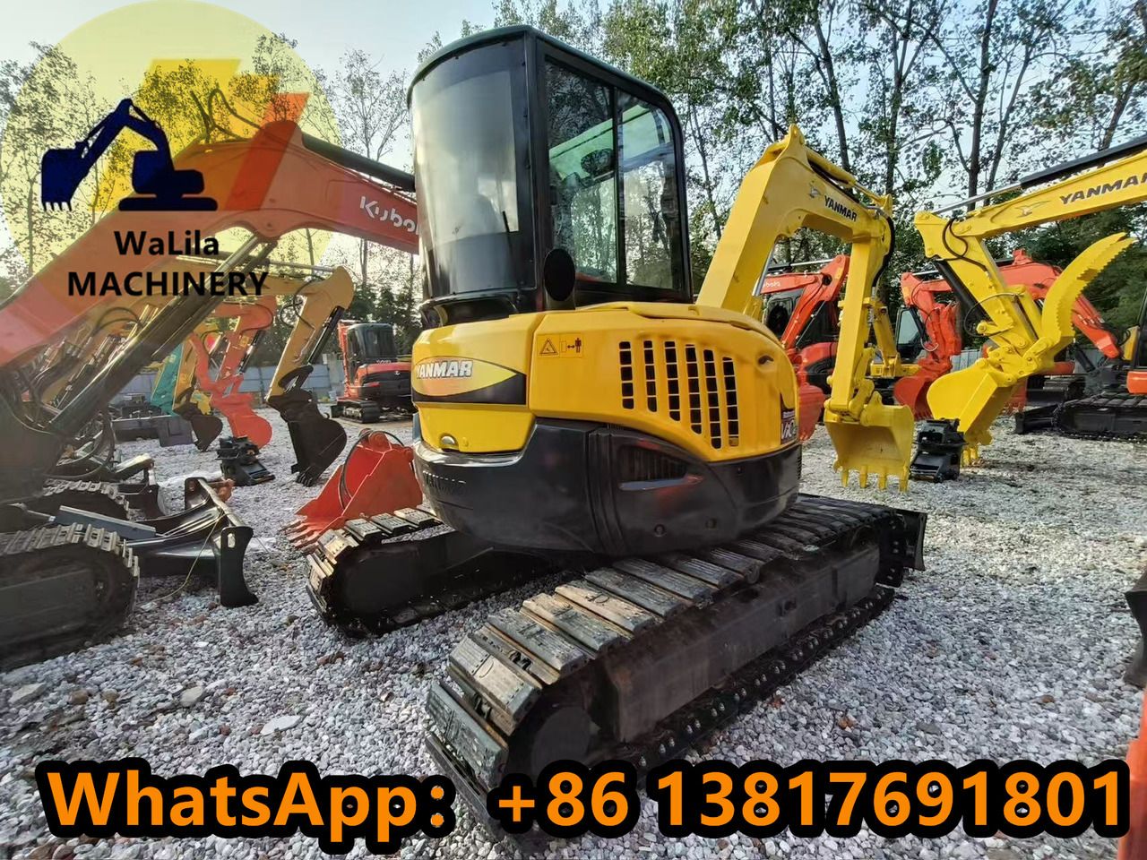 2023 Yanmar VIO 45 mini excavator, rear three-quarter view 2023 Yanmar VIO 45 mini excavator, rear three-quarter view