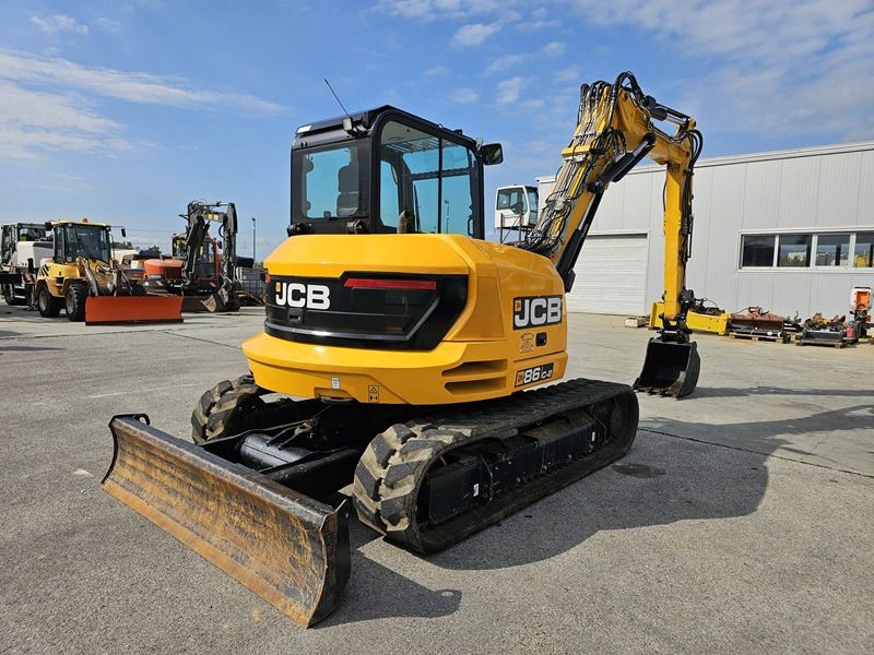 2022 JCB 86C-2T crawler excavator, rear three-quarter view