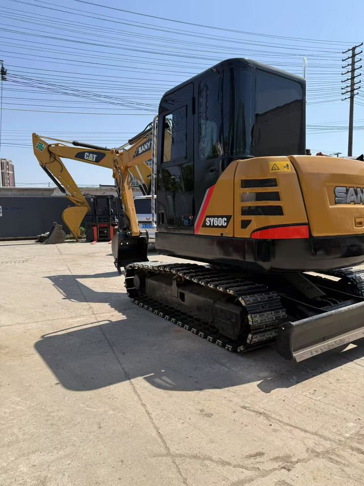 2020 Sany SY60C mini excavator, rear three-quarter view