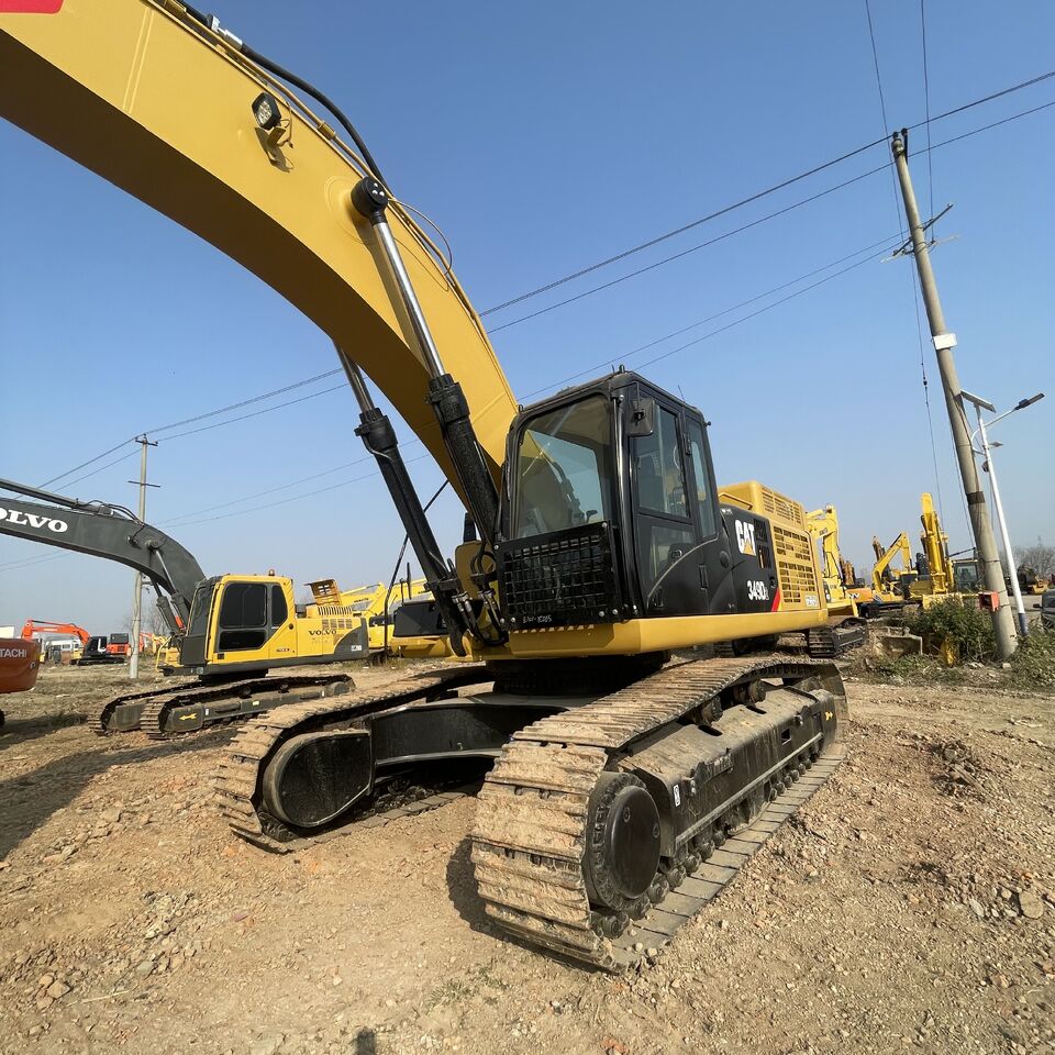 2023 Caterpillar 349D2 crawler excavator, front three-quarter view