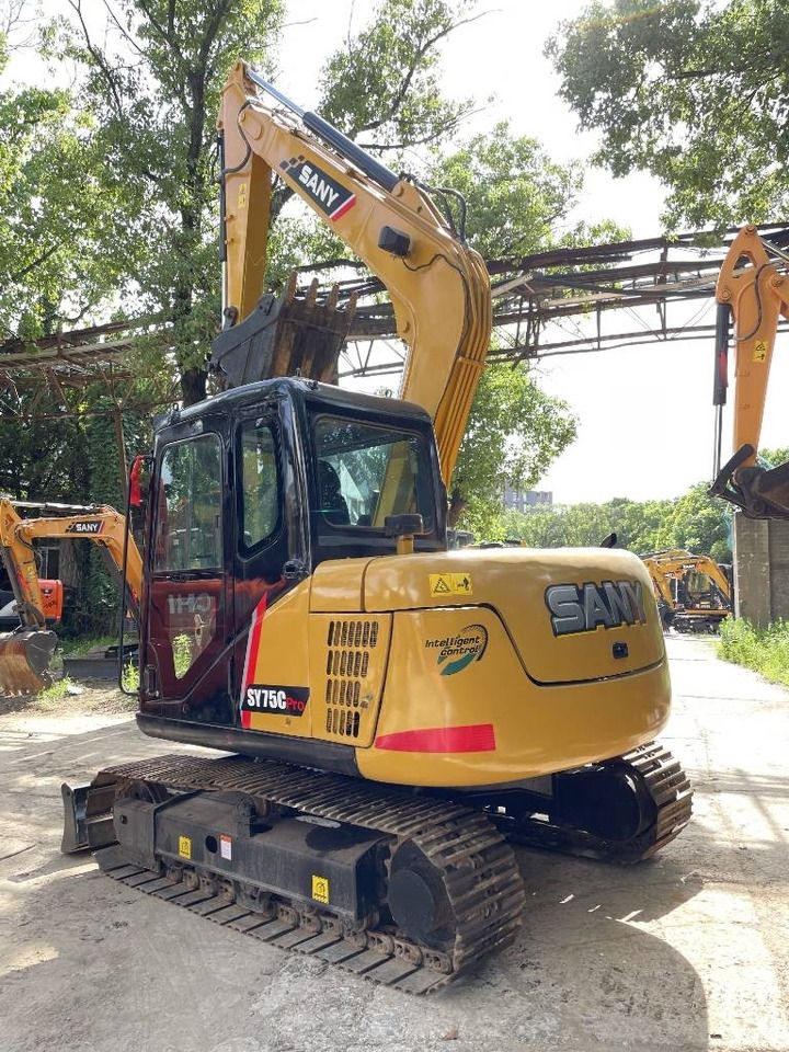 2022 Sany SY75C Pro mini excavator, rear three-quarter view