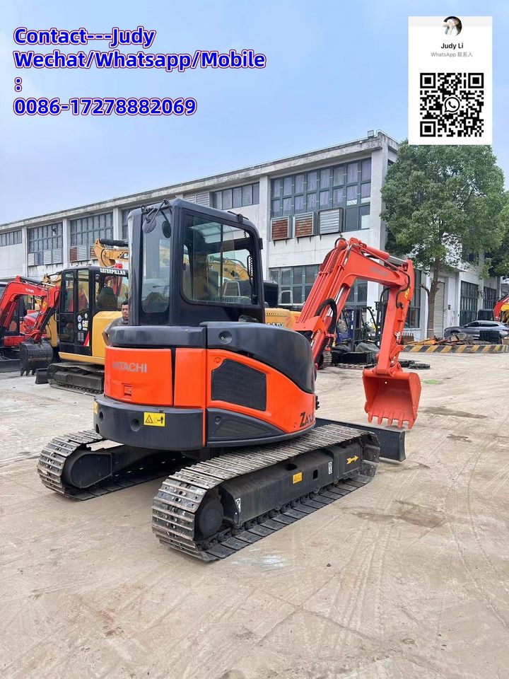 2023 Hitachi ZX50 mini excavator, rear three-quarter view 2023 Hitachi ZX50 mini excavator, rear three-quarter view