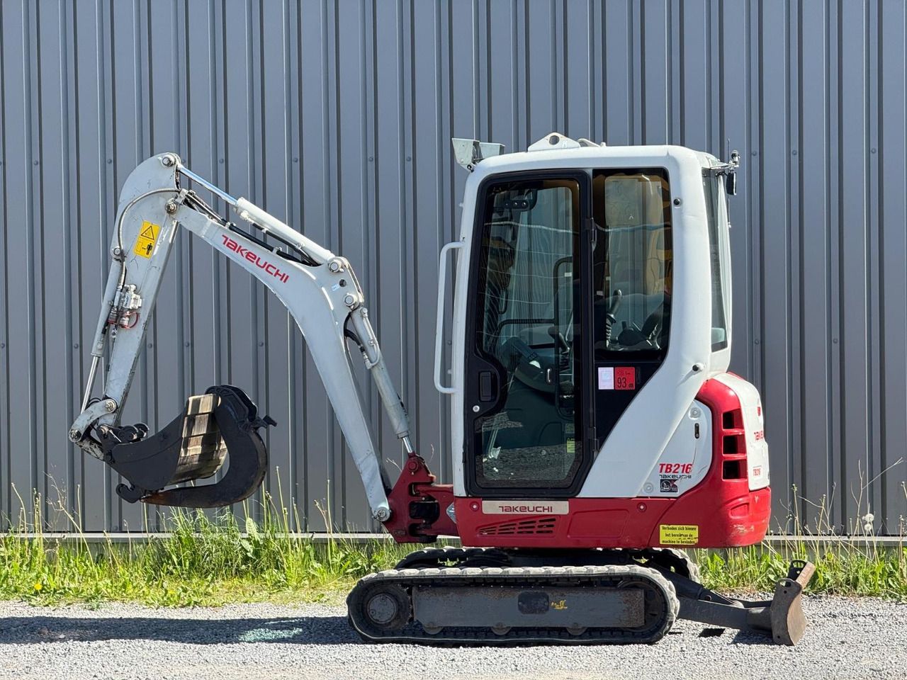 2020 Takeuchi TB216 mini excavator, side profile view