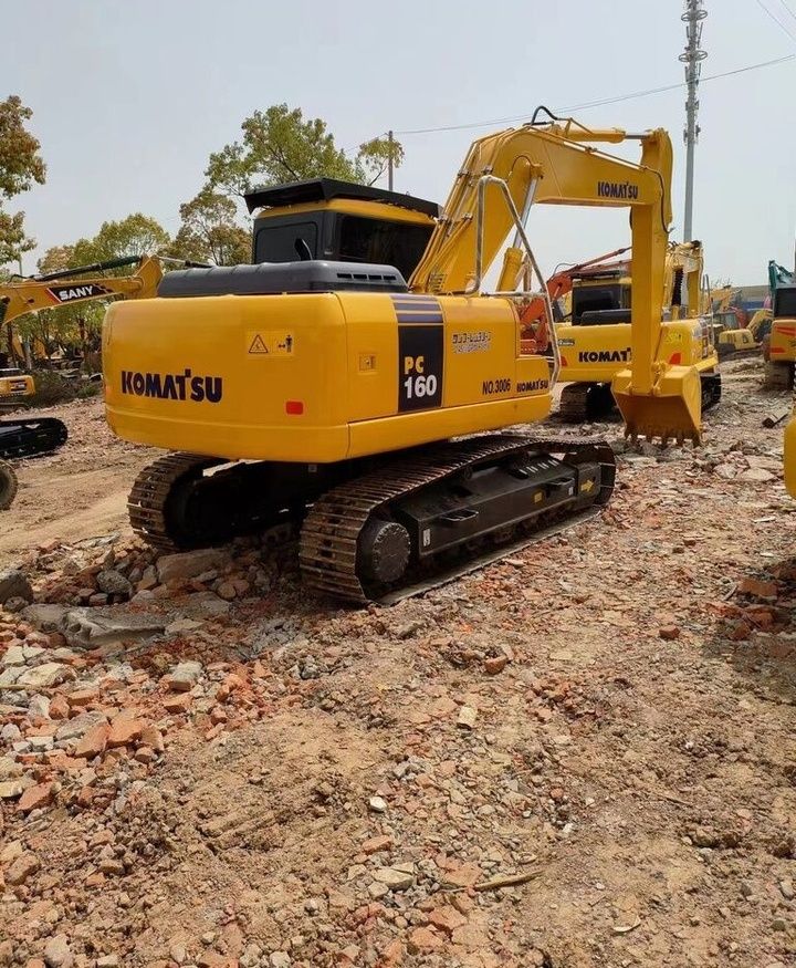 2019 Komatsu PC160 crawler excavator, rear three-quarter view