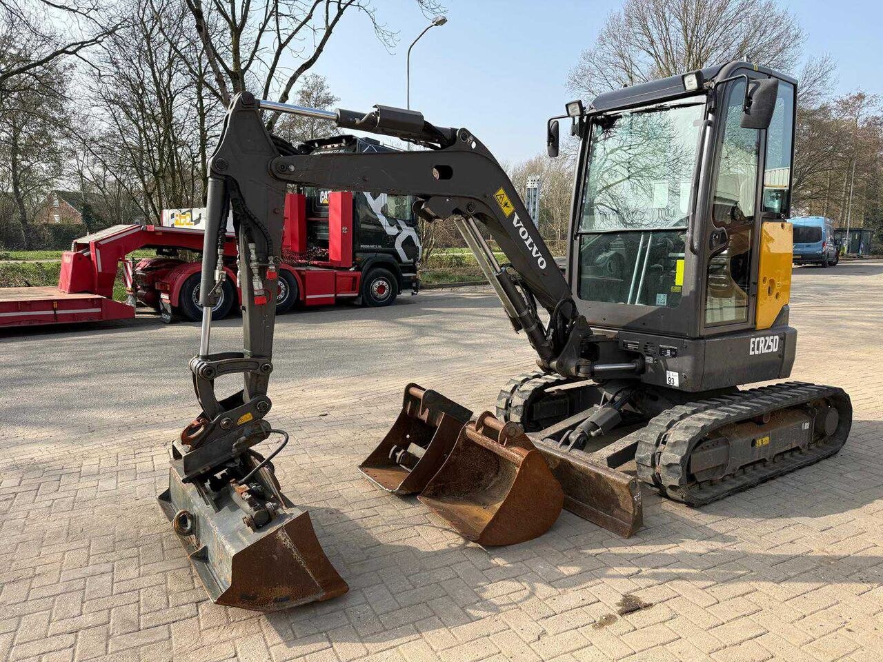 Volvo ECR250 mini excavator, side view