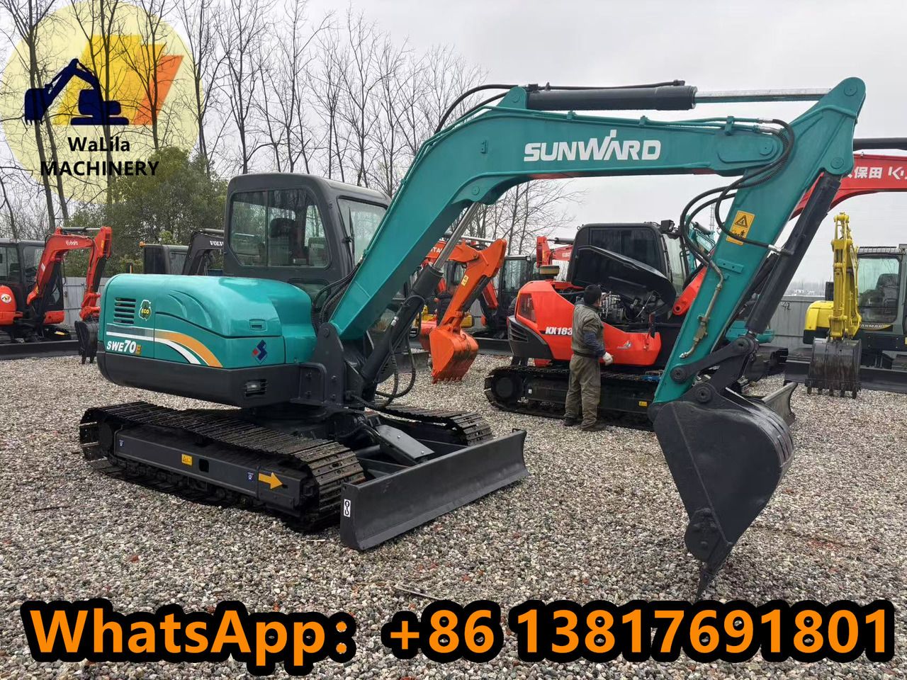 2023 Sunward SWE70E mini excavator, side view 2023 Sunward SWE70E mini excavator, side view