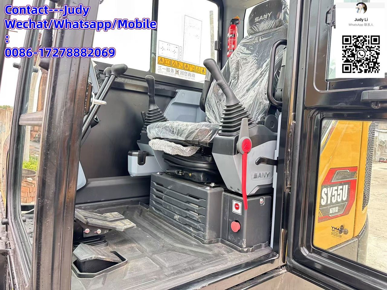 2026 Sany SY55U mini excavator cab interior view 2026 Sany SY55U mini excavator cab interior view