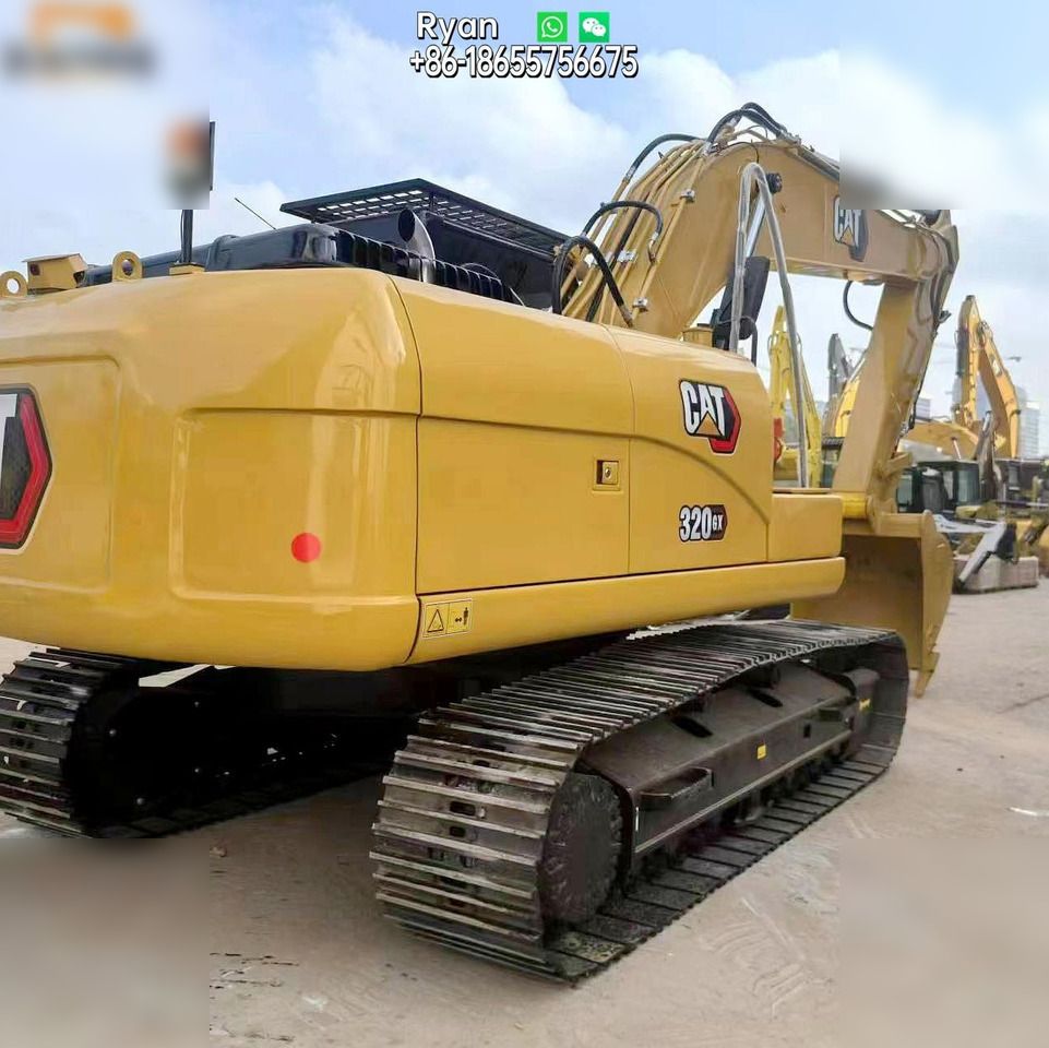 2022 Caterpillar 320GX crawler excavator, rear three-quarter view