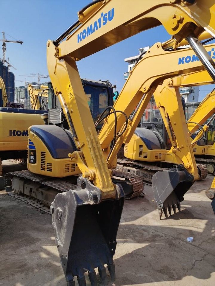 2023 Komatsu PC55MR mini excavator, front three-quarter view 2023 Komatsu PC55MR mini excavator, front three-quarter view