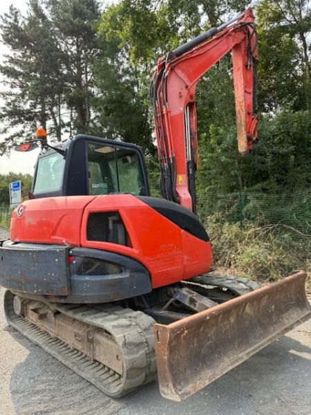2017 Kubota KX080-4 mini excavator rear three-quarter view