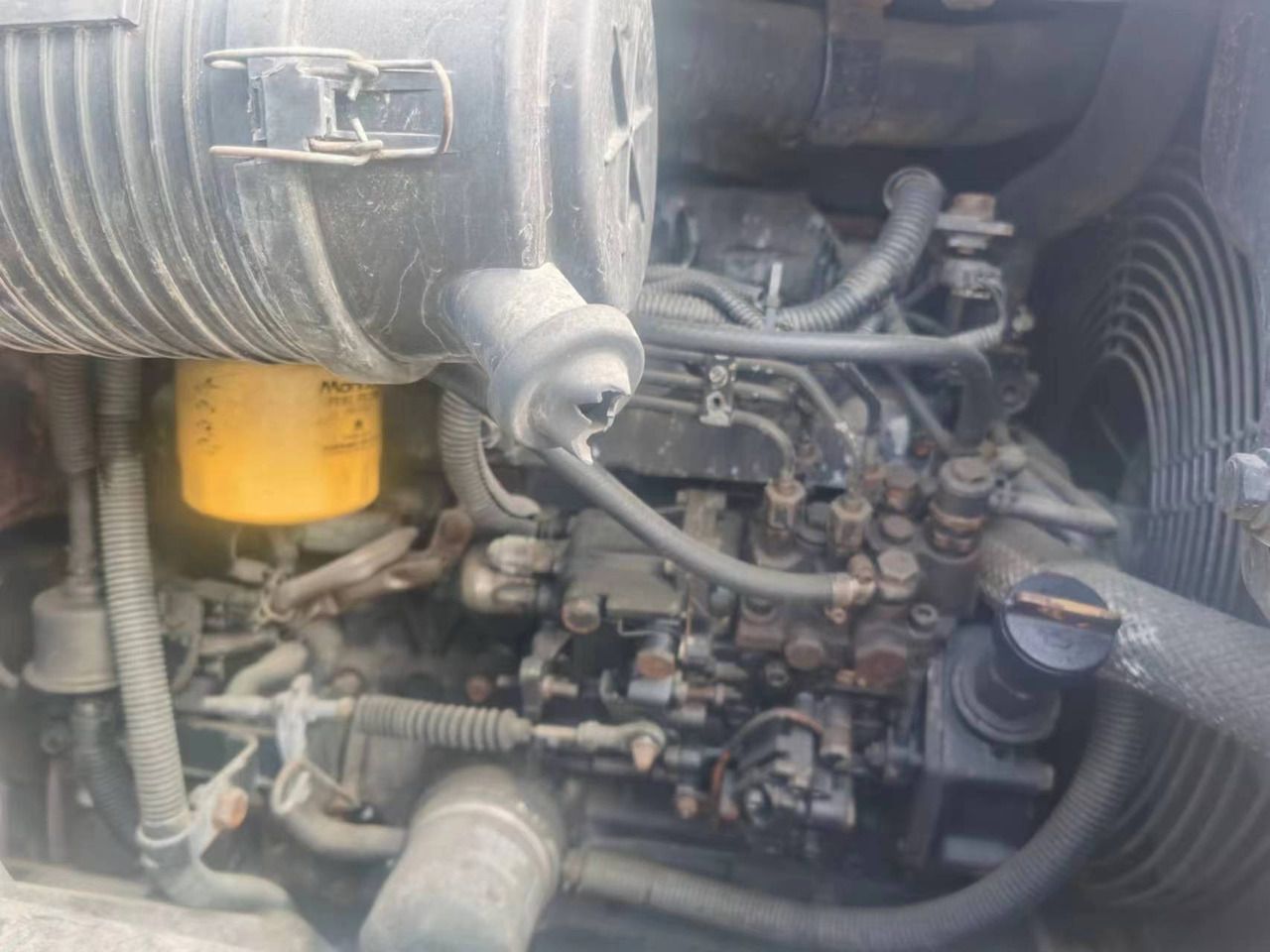 2017 Komatsu PC40MR mini excavator engine compartment view