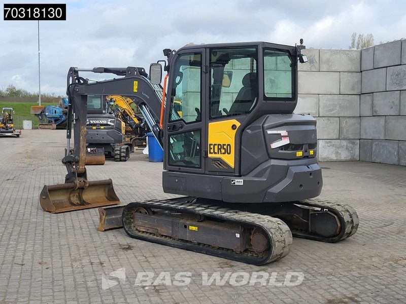 2021 Volvo ECR50F mini excavator, rear three-quarter view 2021 Volvo ECR50F mini excavator, rear three-quarter view