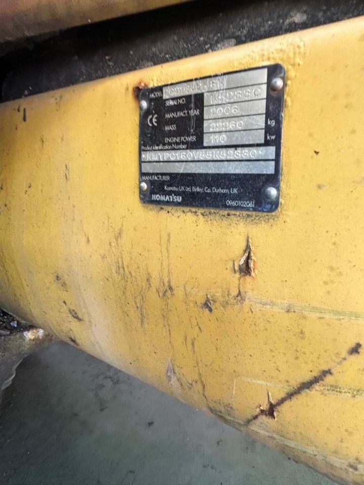 2006 Komatsu PC210LC-8 identification plate 2006 Komatsu PC210LC-8 identification plate