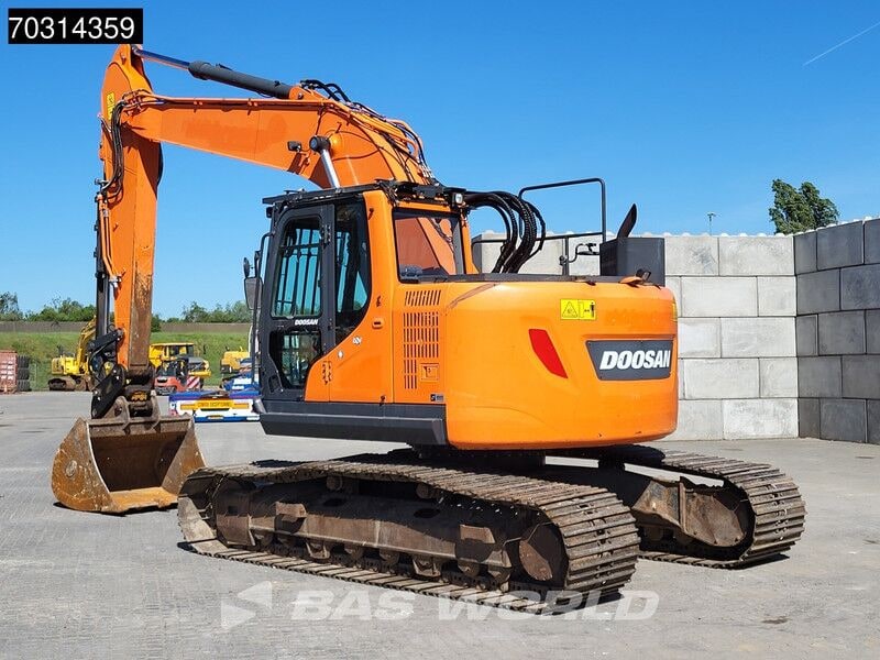 2020 Doosan DX235LCR-5 crawler excavator, rear three-quarter view 2020 Doosan DX235LCR-5 crawler excavator, rear three-quarter view