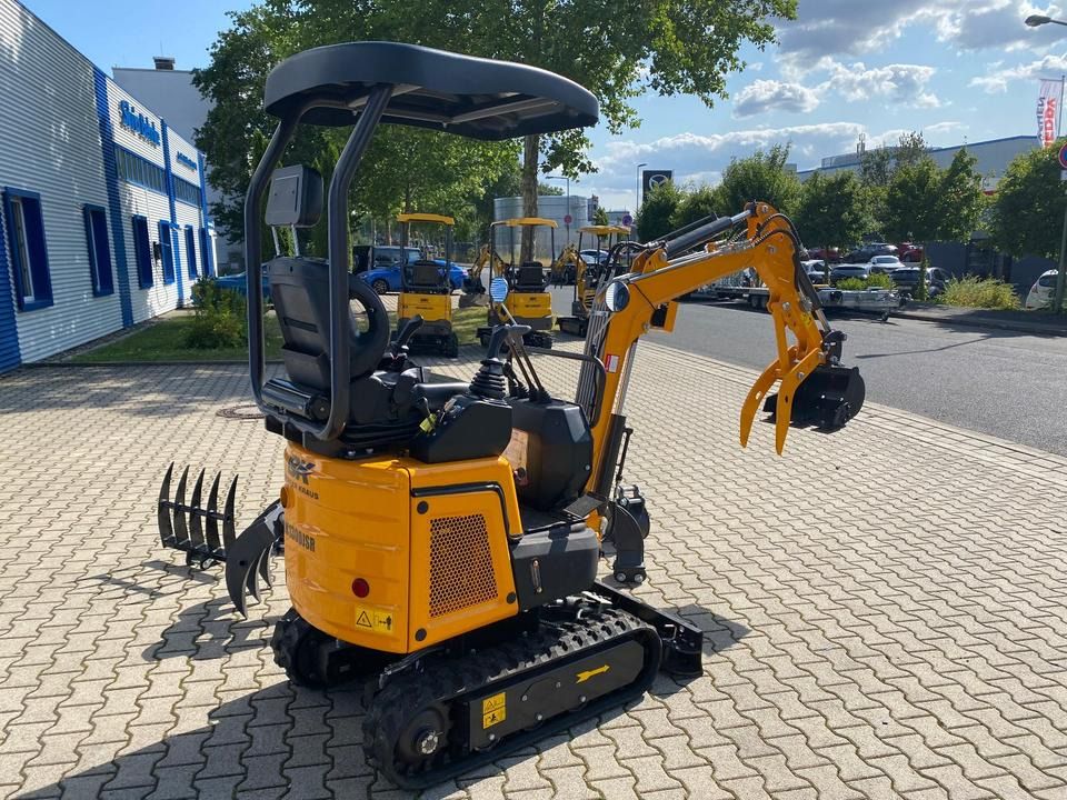 Berger Kraus BK1300JSR mini excavator, rear three-quarter view