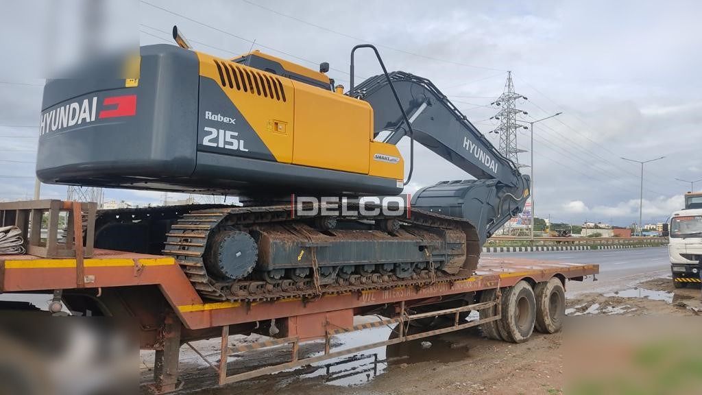 2026 Hyundai Robex 215L SMART PLUS crawler excavator, rear three-quarter view