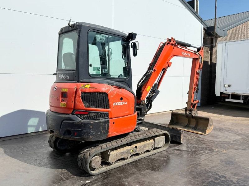 2020 Kubota KX037-4 mini excavator, rear three-quarter view