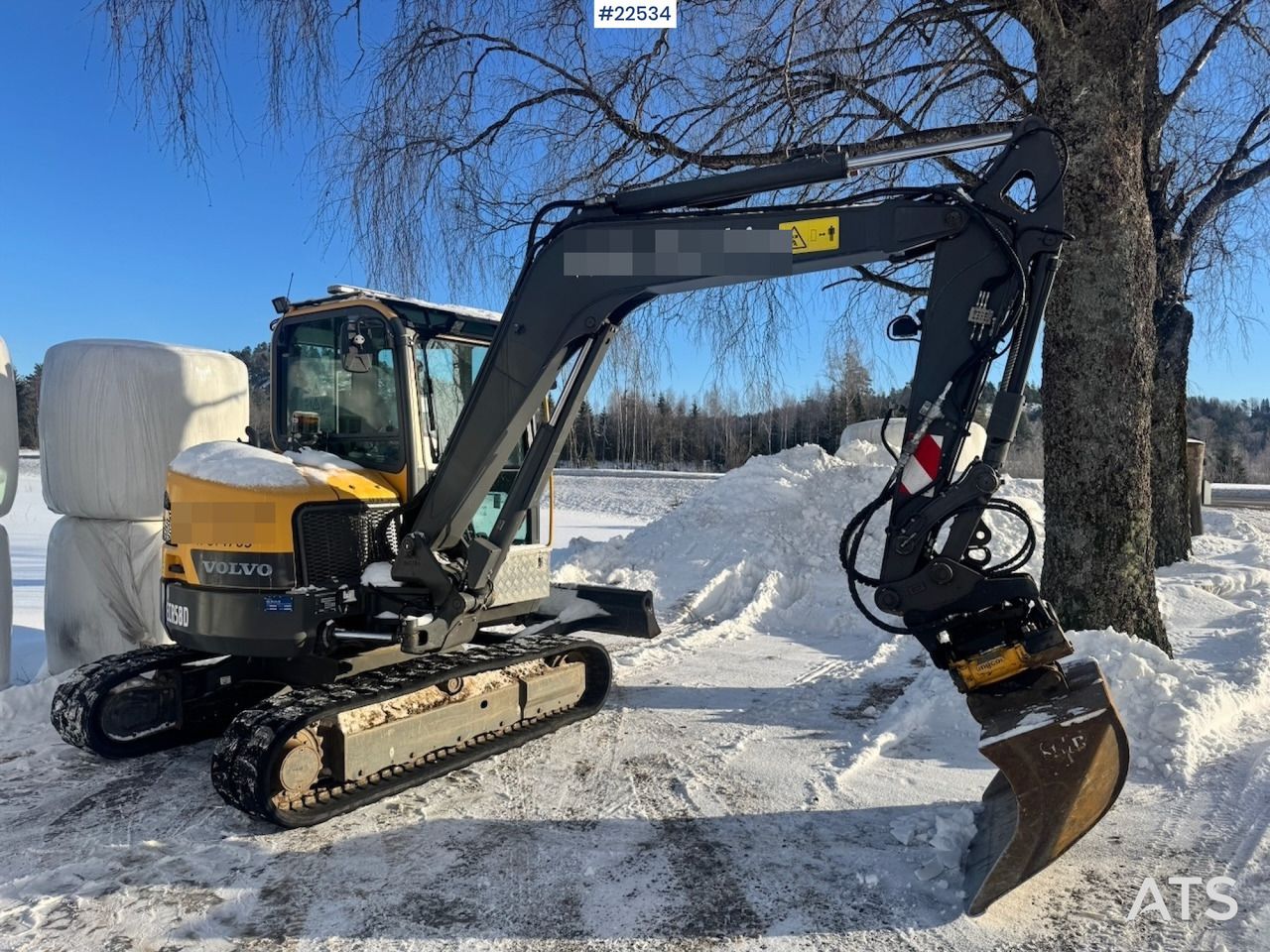 2018 Volvo ECR58D mini excavator, side view