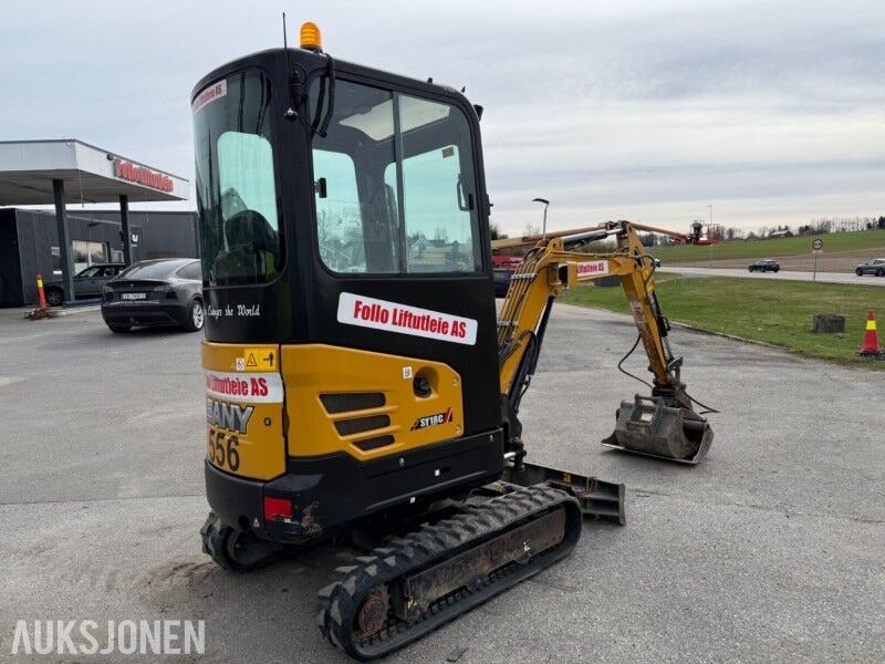 2022 Sany SY18C mini excavator, rear three-quarter view 2022 Sany SY18C mini excavator, rear three-quarter view