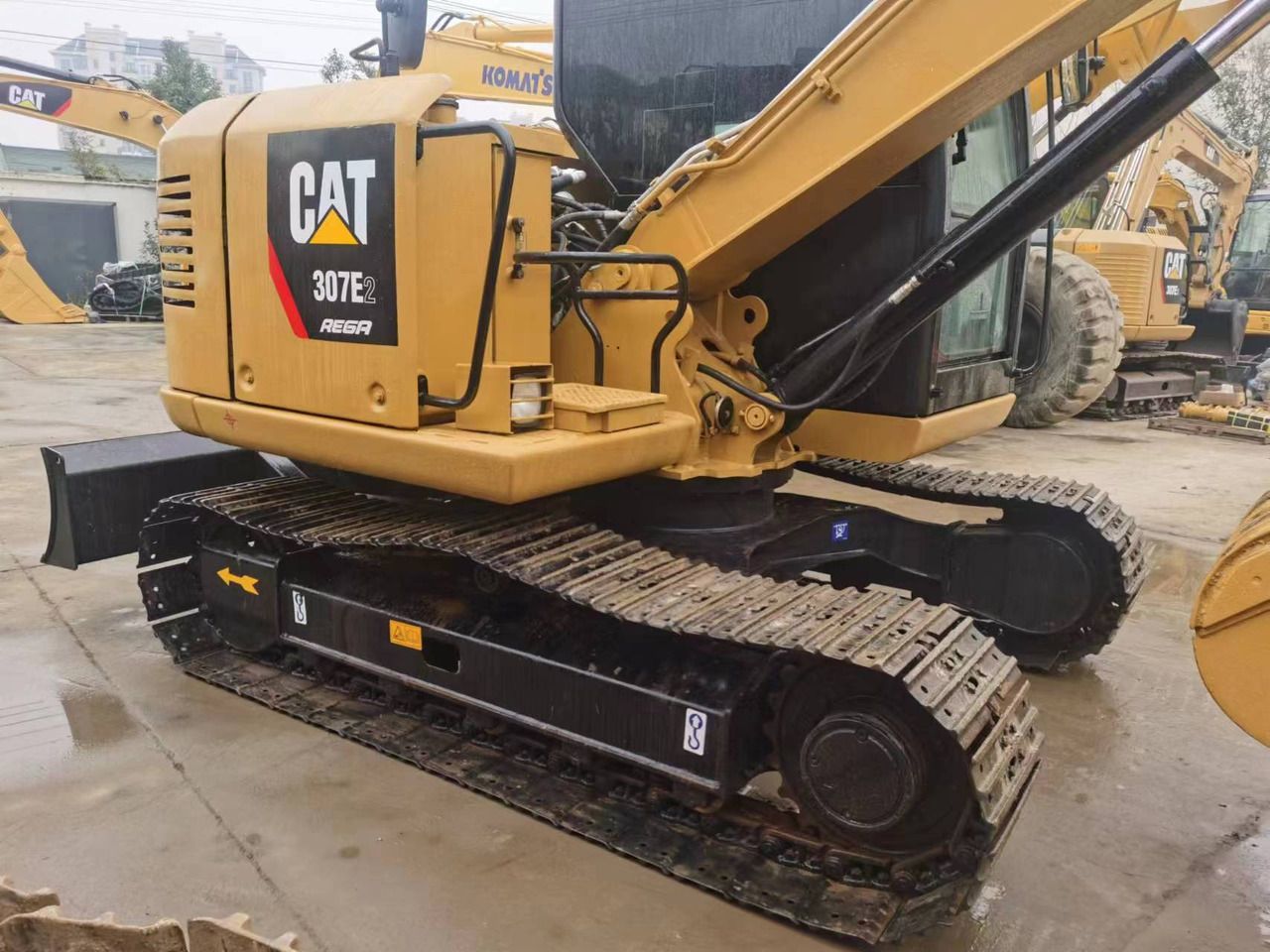 2018 Caterpillar 307E2 mini excavator side view 2018 Caterpillar 307E2 mini excavator side view