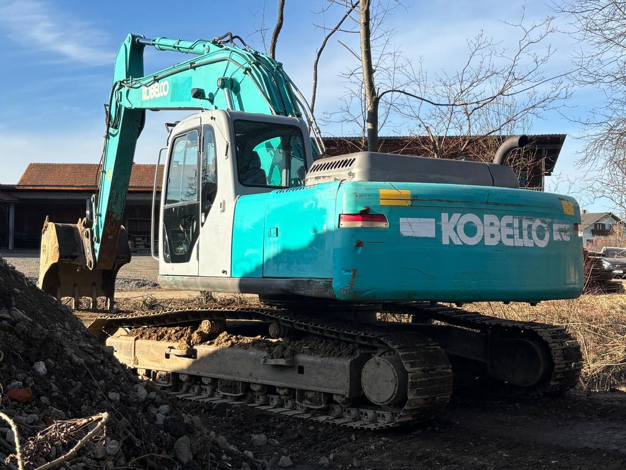 2005 Kobelco SK250 NLC-6ES crawler excavator, rear three-quarter view