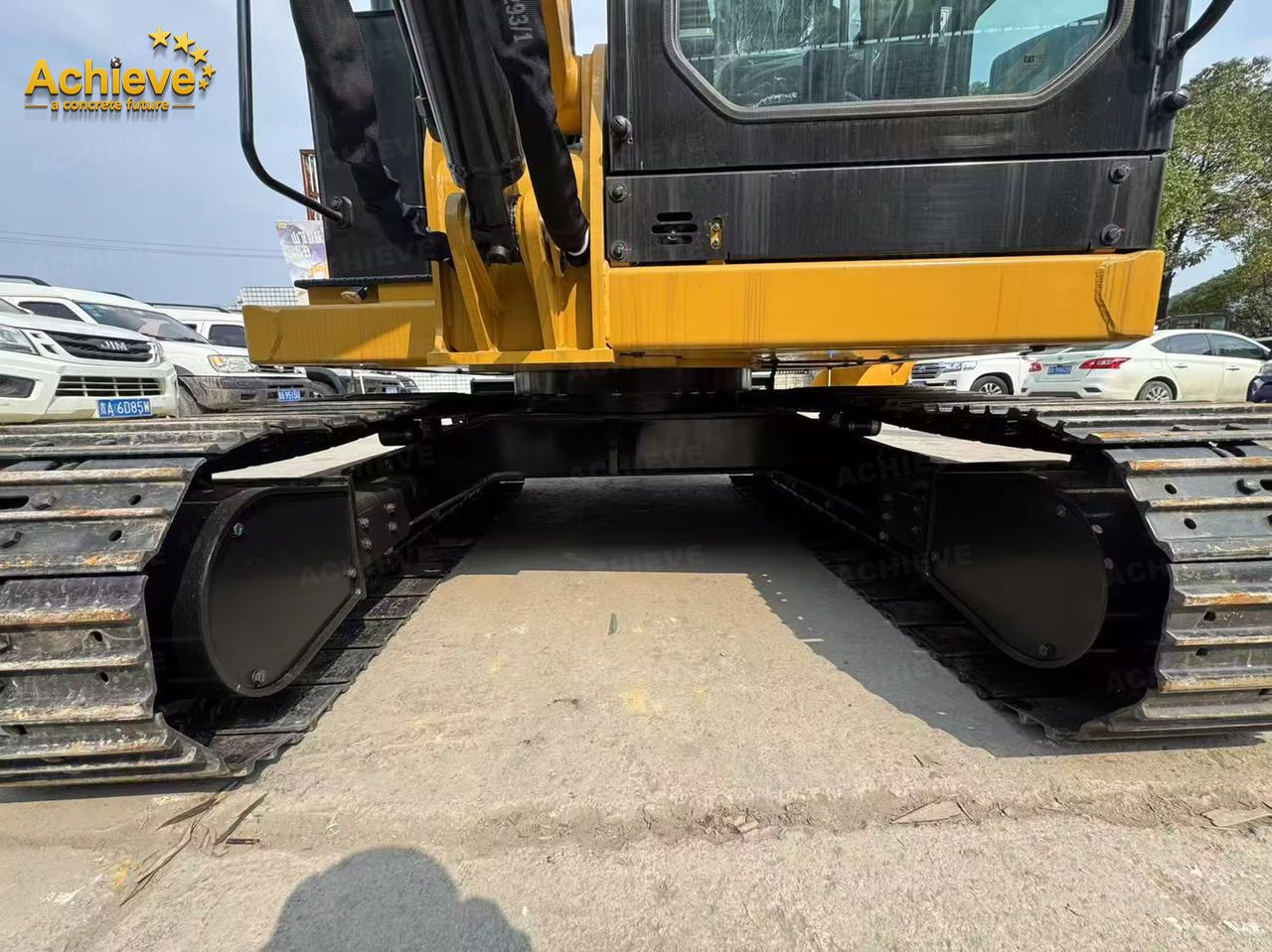 Caterpillar 305.5E2 mini excavator undercarriage view