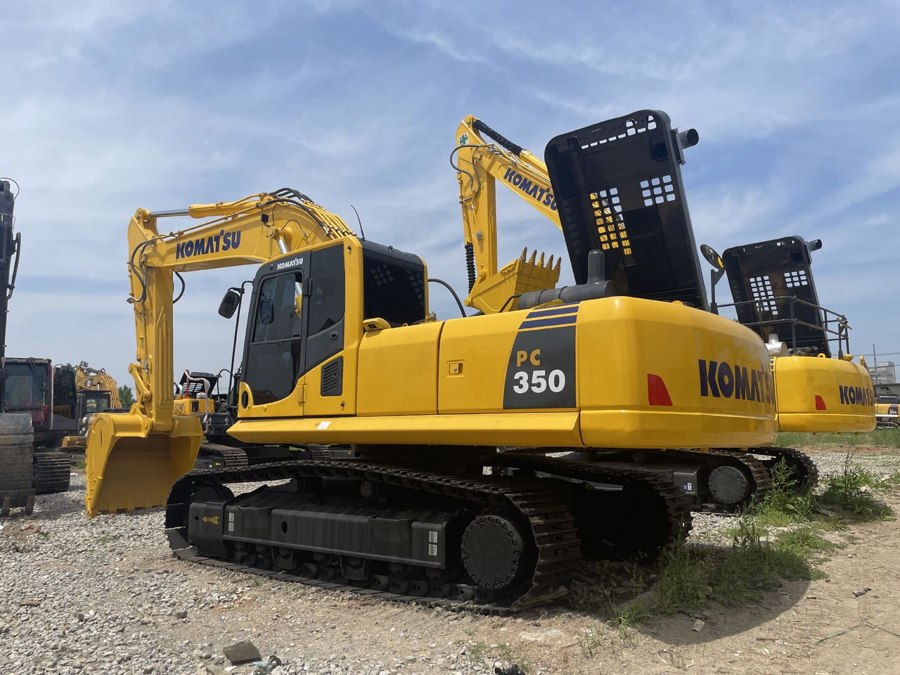 2023 Komatsu PC350-8 crawler excavator, rear three-quarter view
