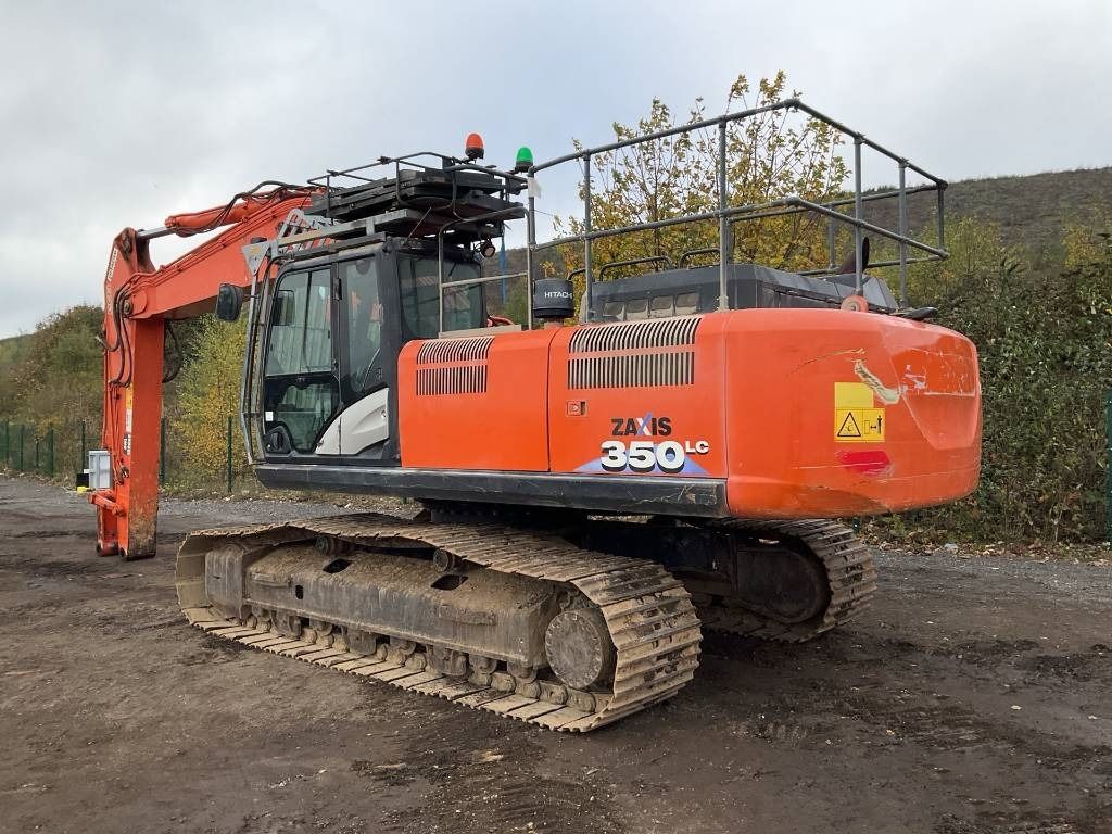 2017 Hitachi Zaxis 350LC crawler excavator, rear three-quarter view