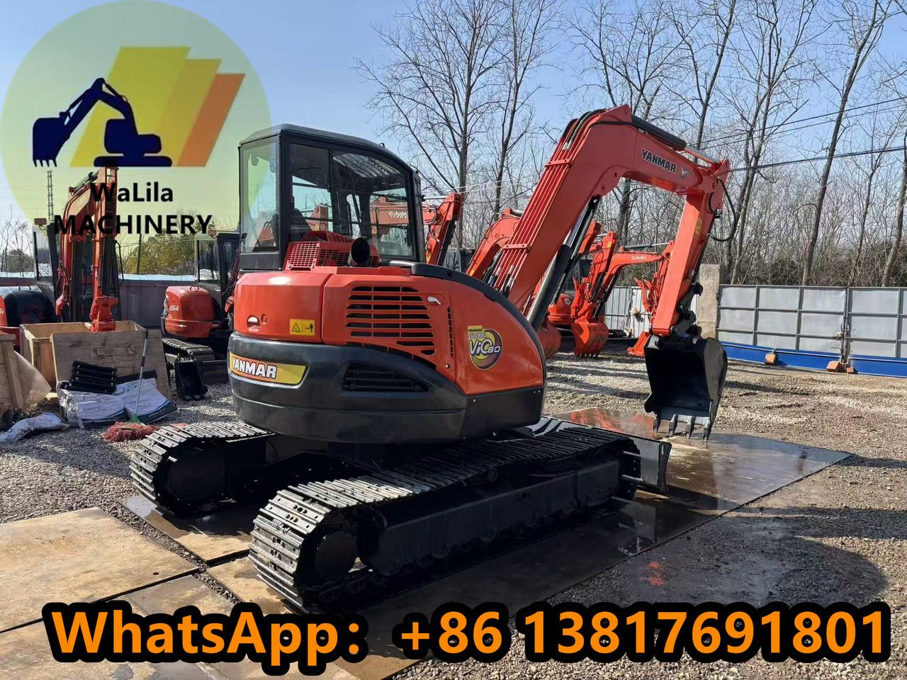 2023 Yanmar VIO80 mini excavator, rear three-quarter view 2023 Yanmar VIO80 mini excavator, rear three-quarter view