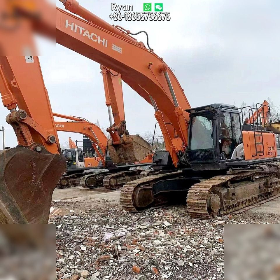 2017 Hitachi ZX470LCH5G crawler excavator, front three-quarter view