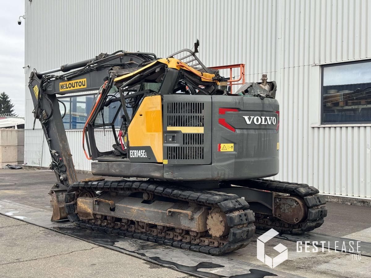 2018 Volvo ECR145EL crawler excavator, rear three-quarter view