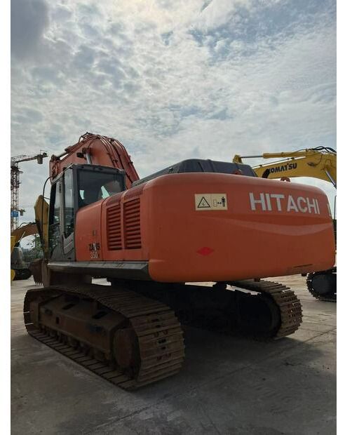 2020 Hitachi Zaxis 350 crawler excavator, rear three-quarter view 2020 Hitachi Zaxis 350 crawler excavator, rear three-quarter view