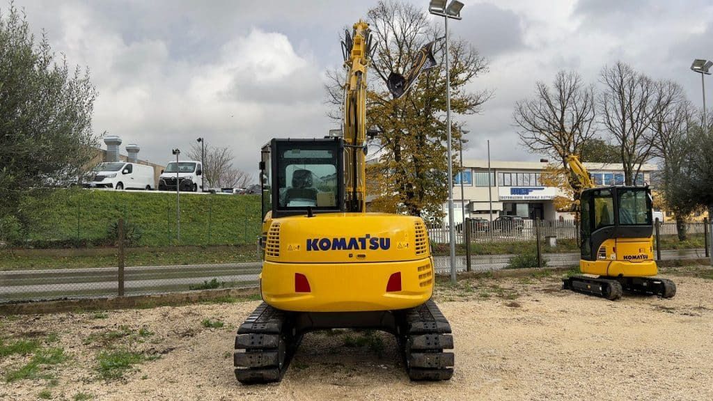 2022 Komatsu PC80MR-5 mini excavator, rear view