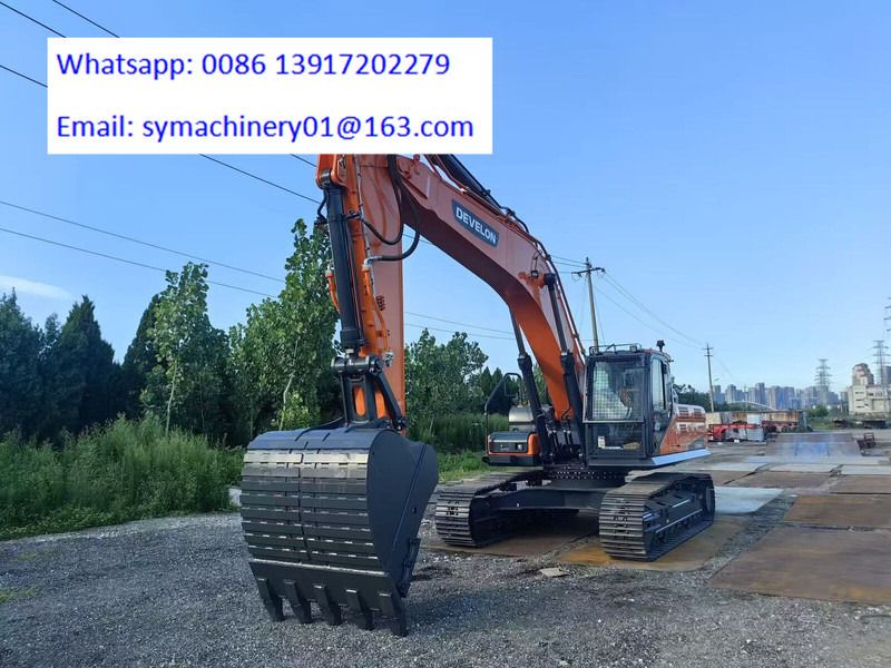 2026 Develon DX360LCA crawler excavator, front three-quarter view 2026 Develon DX360LCA crawler excavator, front three-quarter view