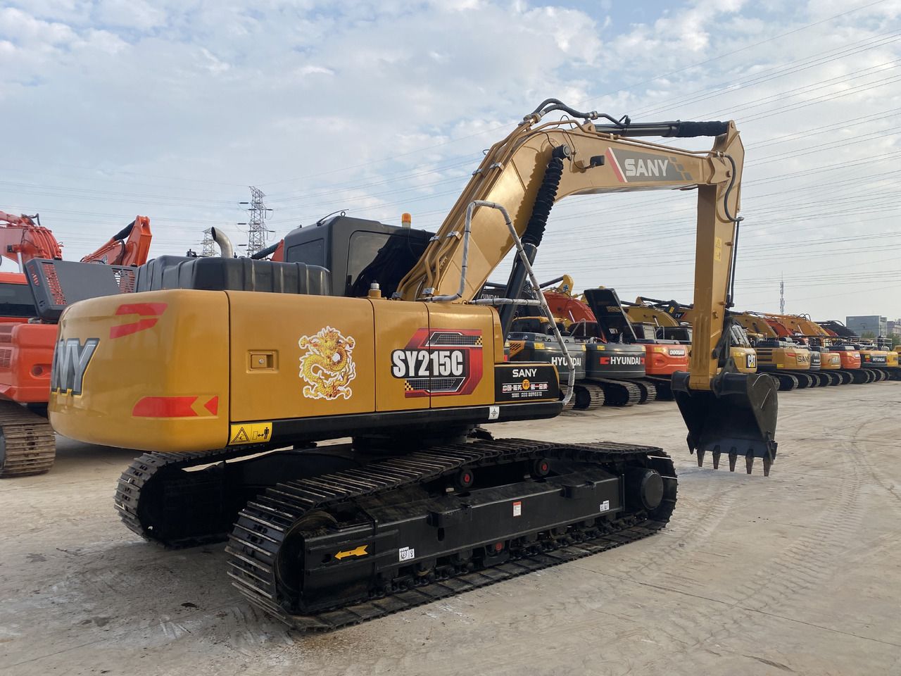 2024 Sany SY215C crawler excavator, rear three-quarter view